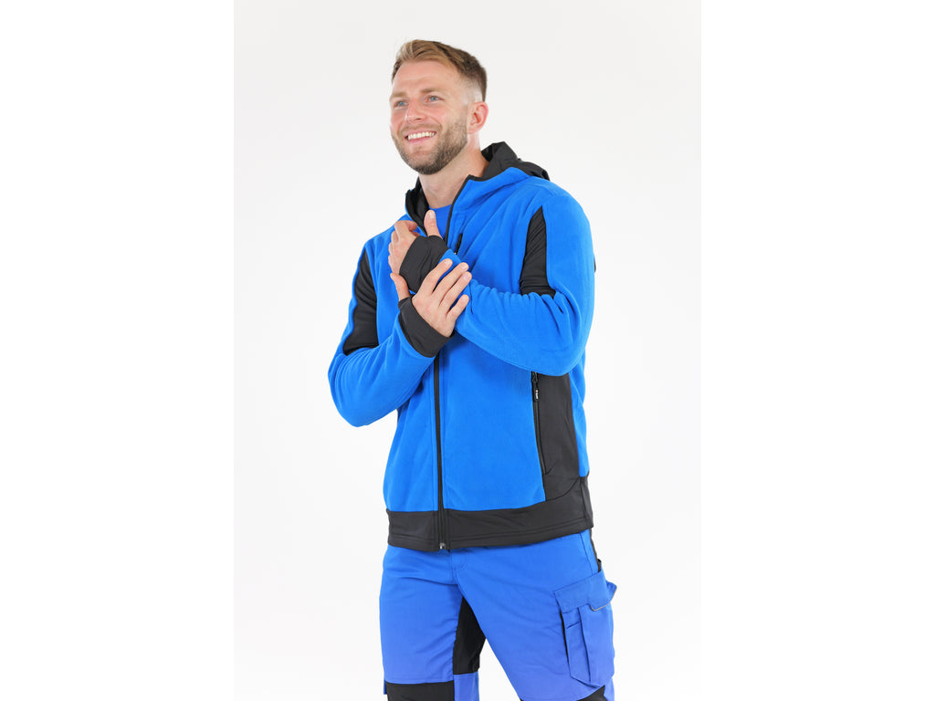 Fleece Met Capuchon Blauw Sarna Maat. M