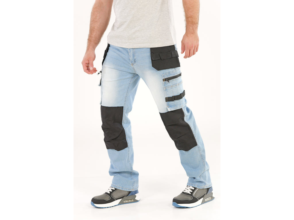Passende Werkbroek Stretch Jeans Lichtblauw Maat. M