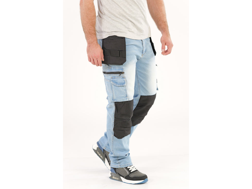 Passende Werkbroek Stretch Jeans Lichtblauw Maat. S
