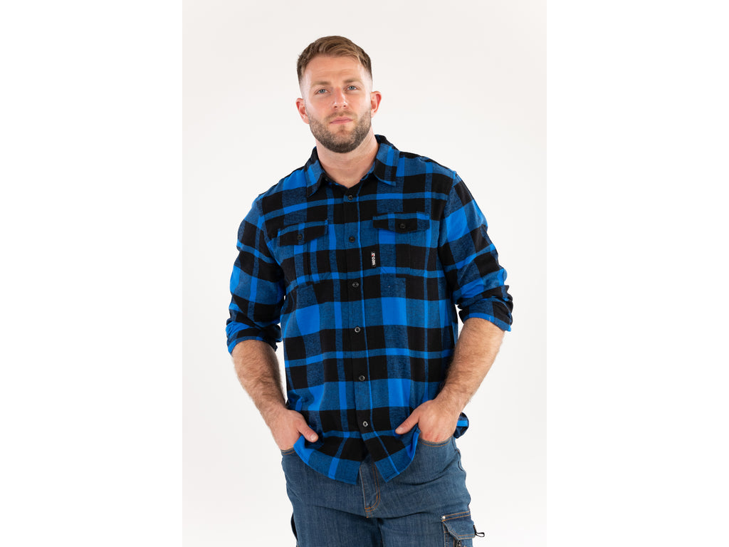 Flanellen Overhemd, Blauw, Maat. Xl
