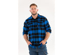 Flanellen Overhemd, Blauw, Maat. 3XL