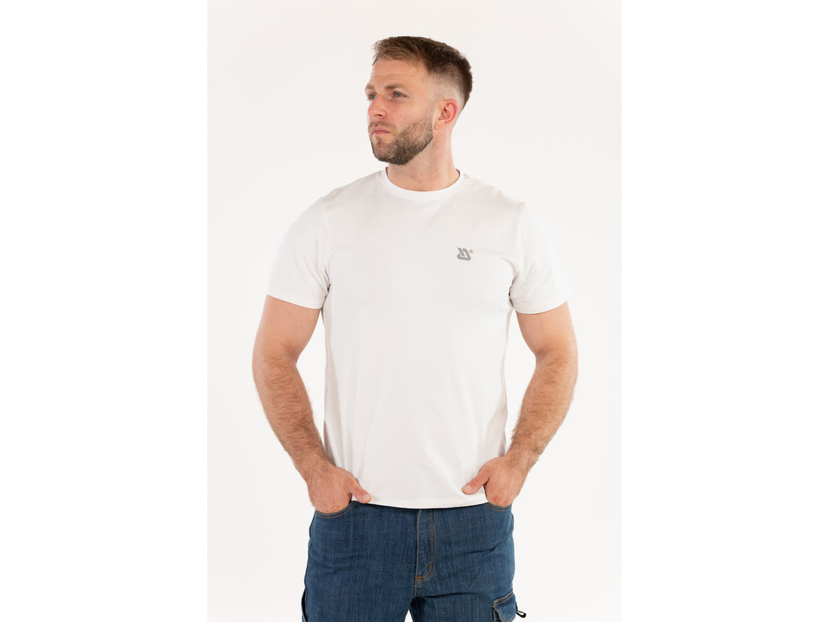 T-Shirt, Lange Serie, Wit Met Elastaan, Maat. 3XL