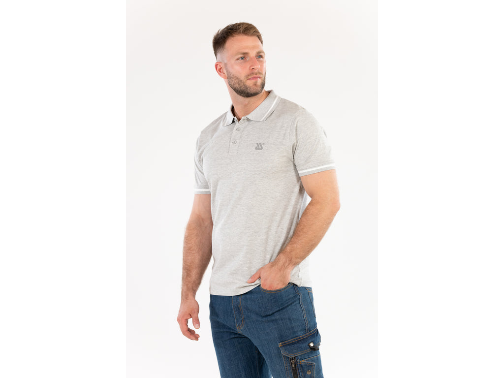 Zacht Poloshirt, Grijs Melange, Maat. L