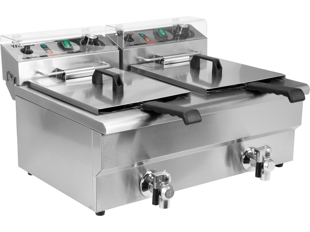 Elektrische Friteuse Met Klep 2X12L