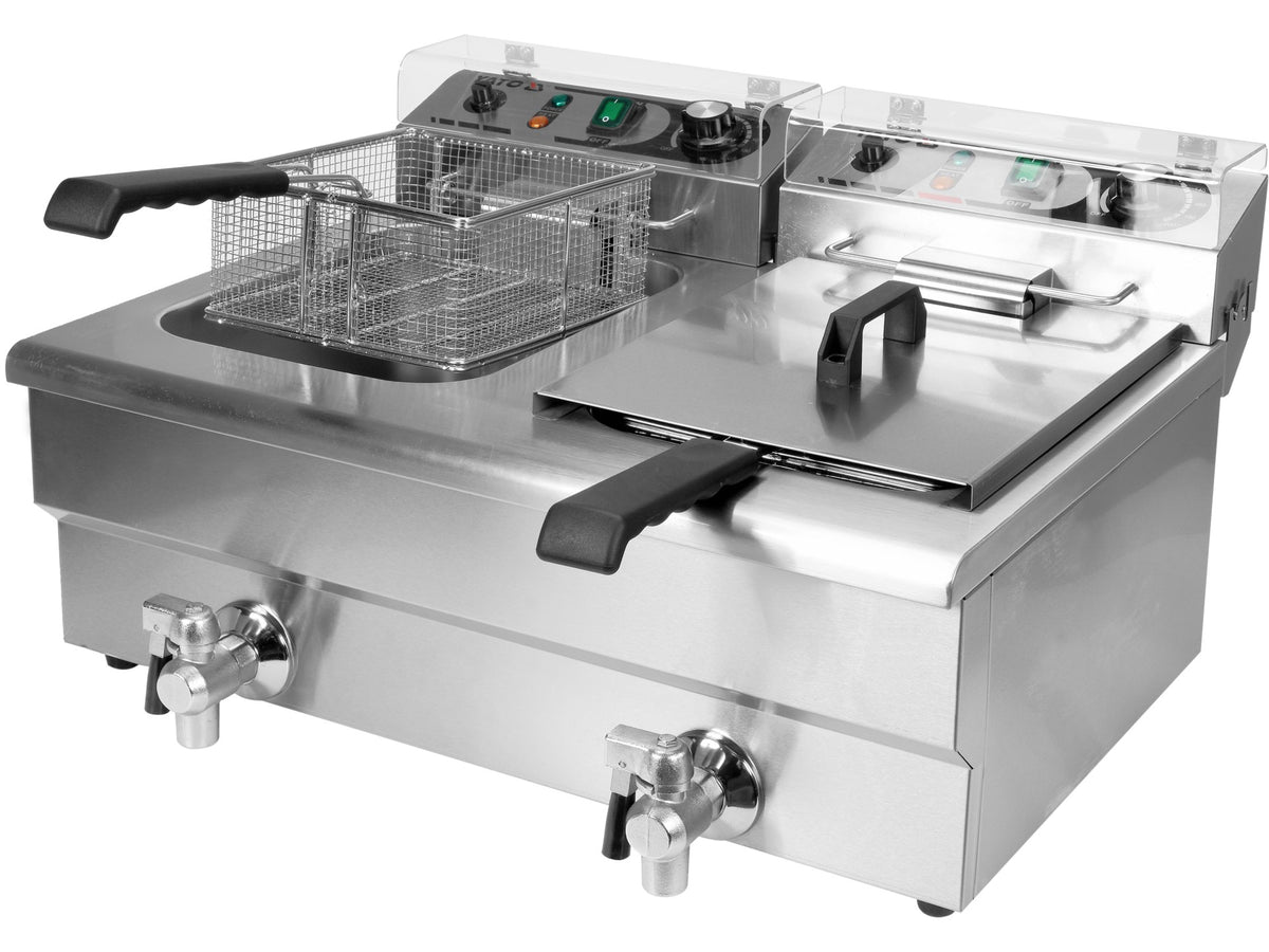 Elektrische Friteuse Met Klep 2X12L
