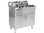 Dubbele Vrijstaande Elektrische Friteuse Met Kast 2X11,5L