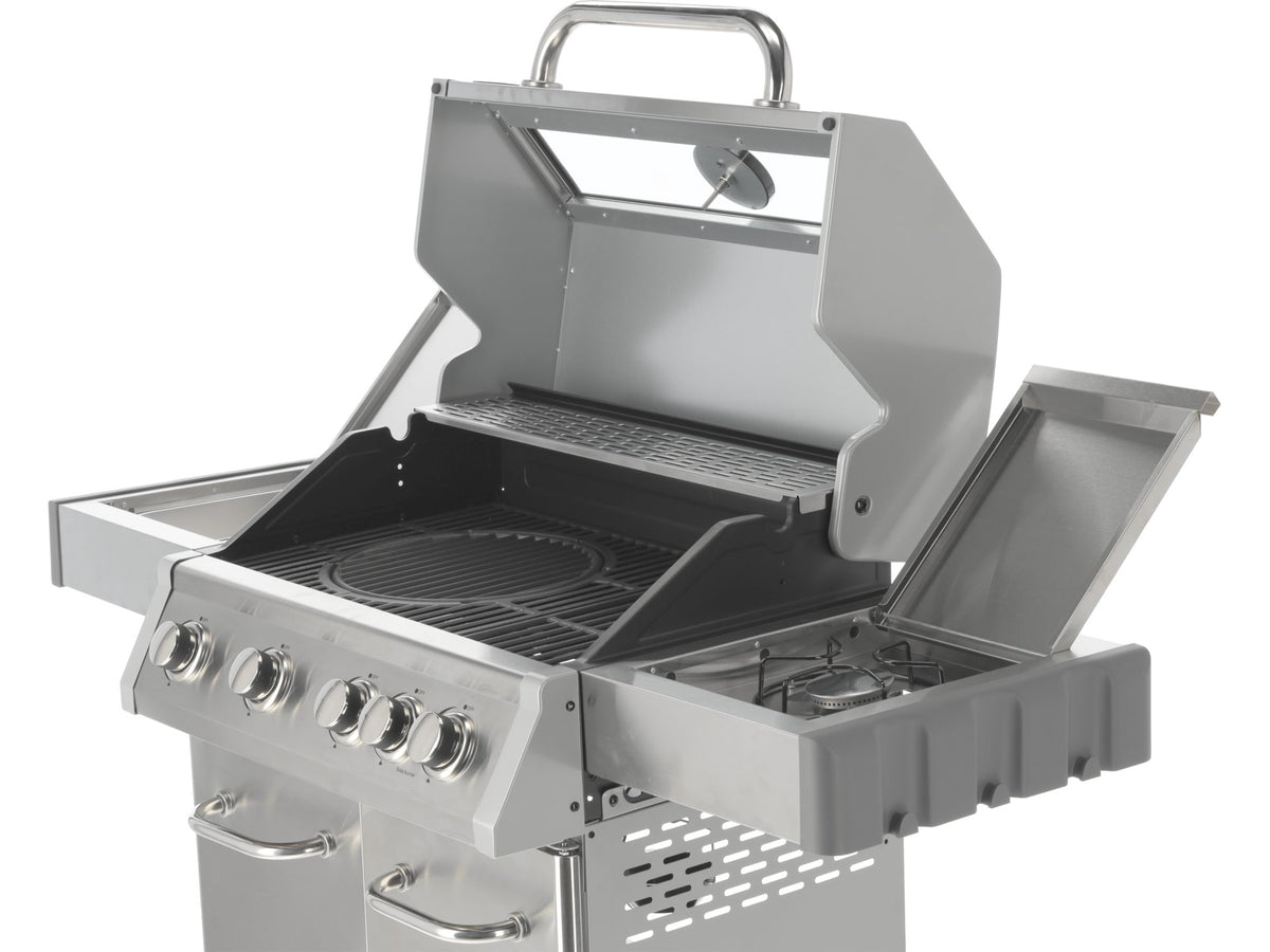 Itami 4+1 Gasgrill, Roestvrij Staal, 14,2KW, Met Glas