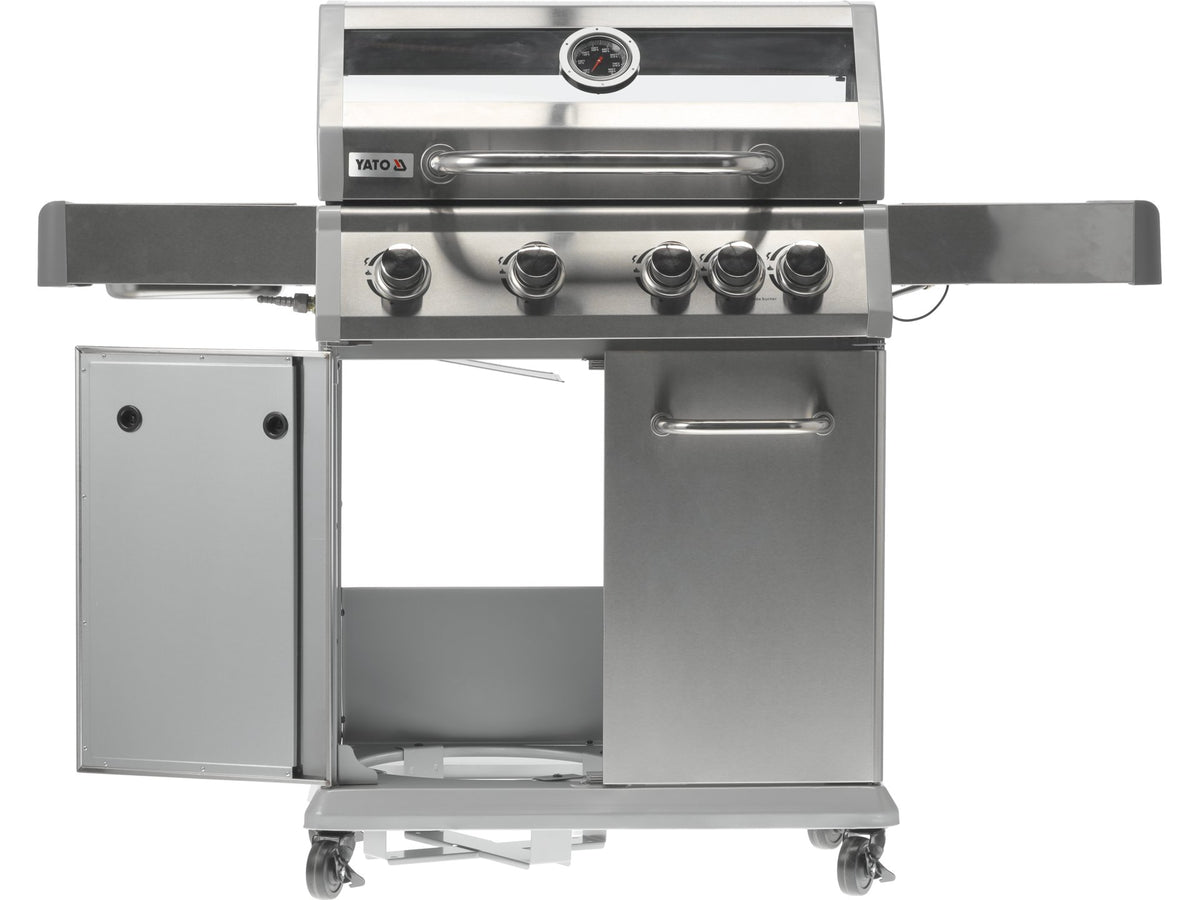 Itami 4+1 Gasgrill, Roestvrij Staal, 14,2KW, Met Glas