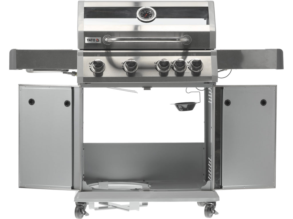 Itami 4+1 Gasgrill, Roestvrij Staal, 14,2KW, Met Glas