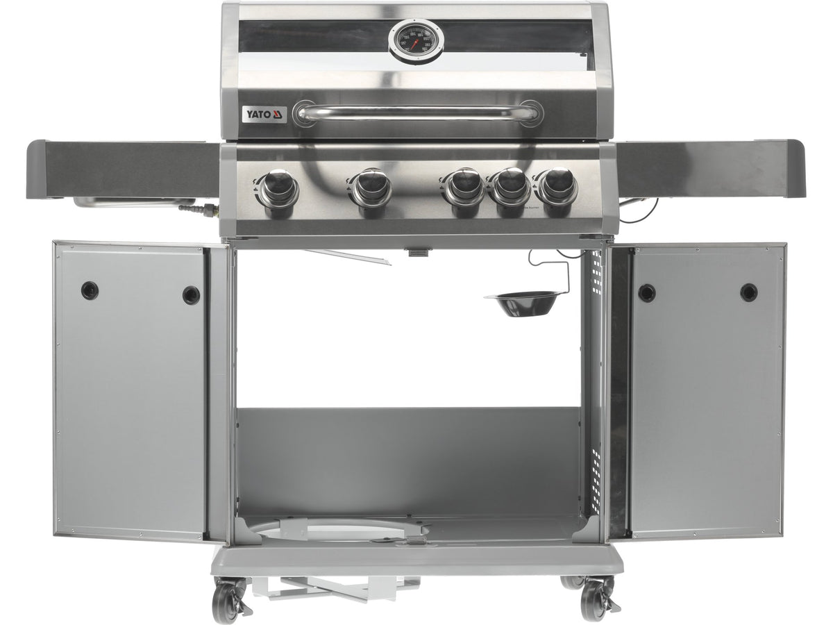 Itami 4+1 Gasgrill, Roestvrij Staal, 14,2KW, Met Glas
