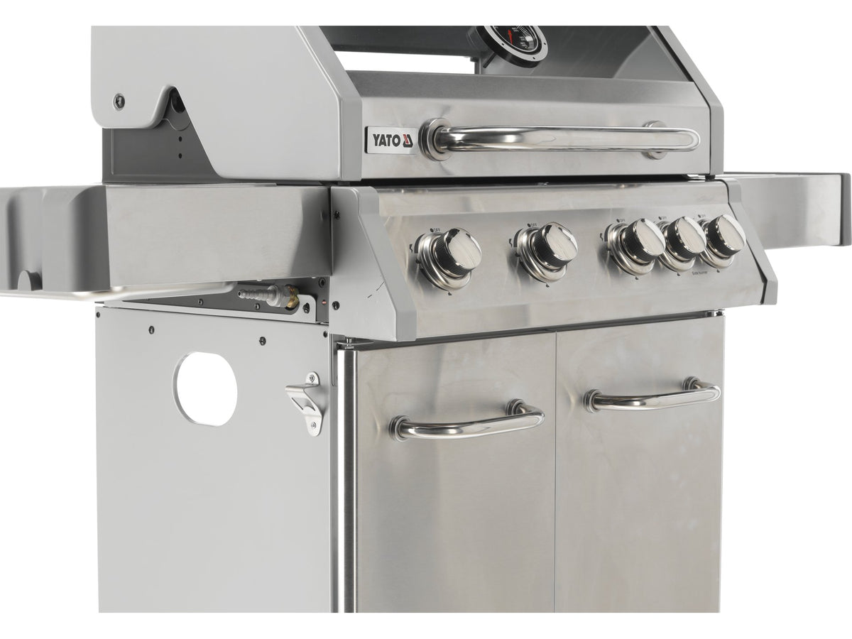 Itami 4+1 Gasgrill, Roestvrij Staal, 14,2KW, Met Glas