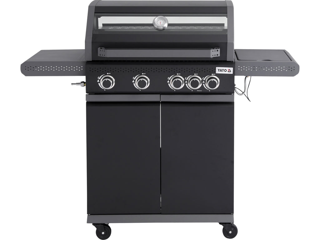Okaya 4+1 Gasgrill, 14,5 Kw, Met Glas