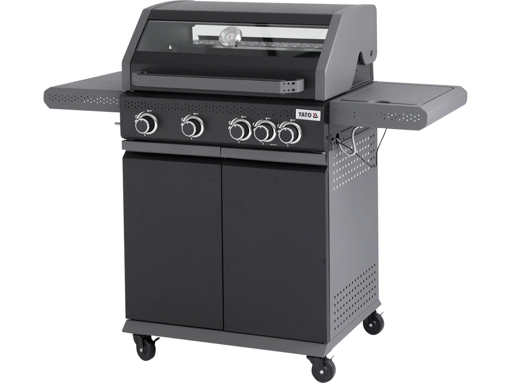 Okaya 4+1 Gasgrill, 14,5 Kw, Met Glas