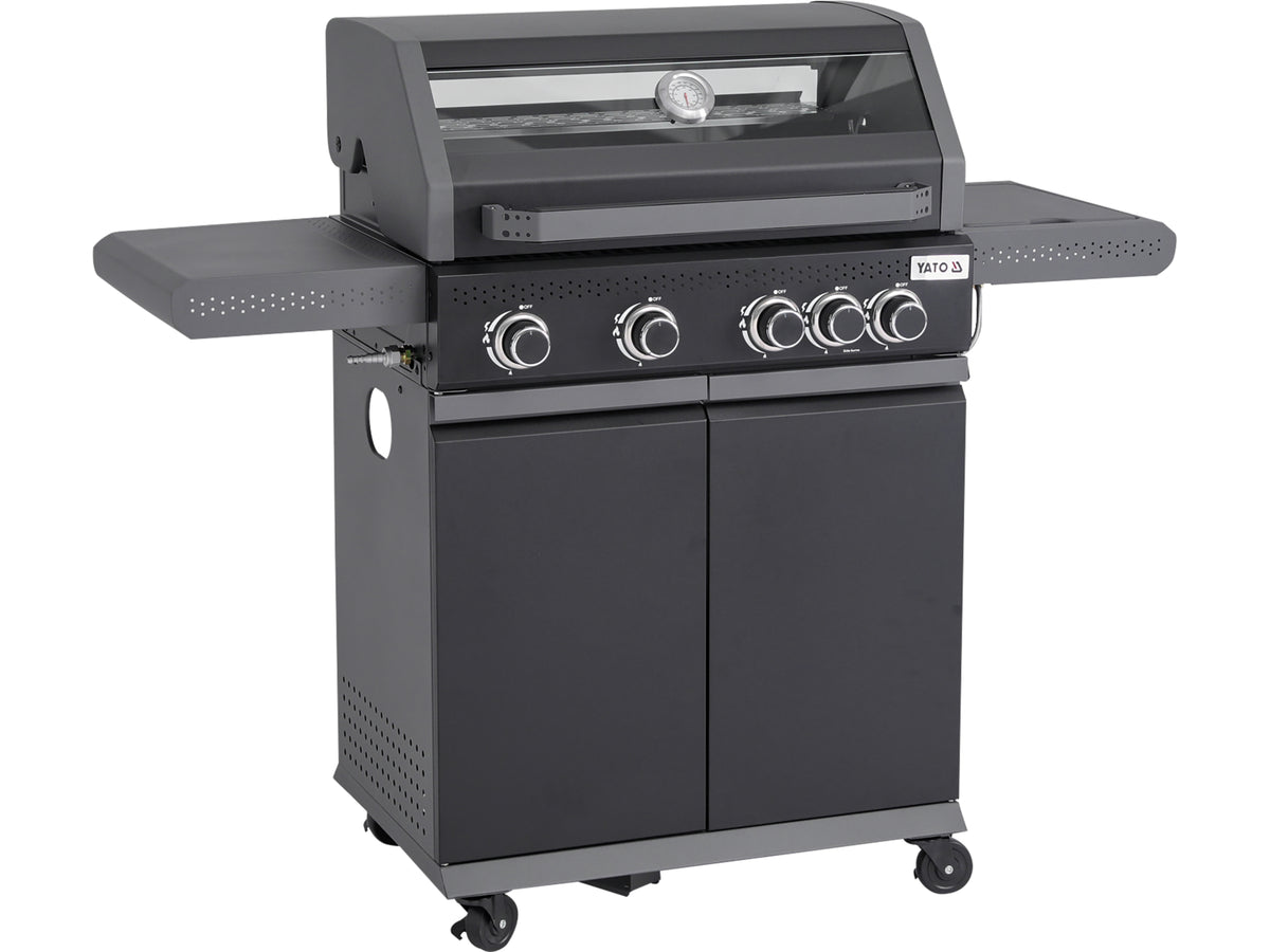 Okaya 4+1 Gasgrill, 14,5 Kw, Met Glas