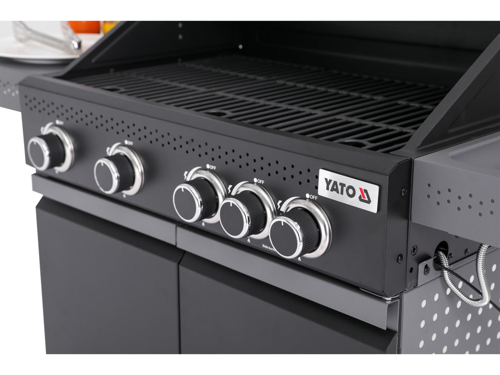 Okaya 4+1 Gasgrill, 14,5 Kw, Met Glas