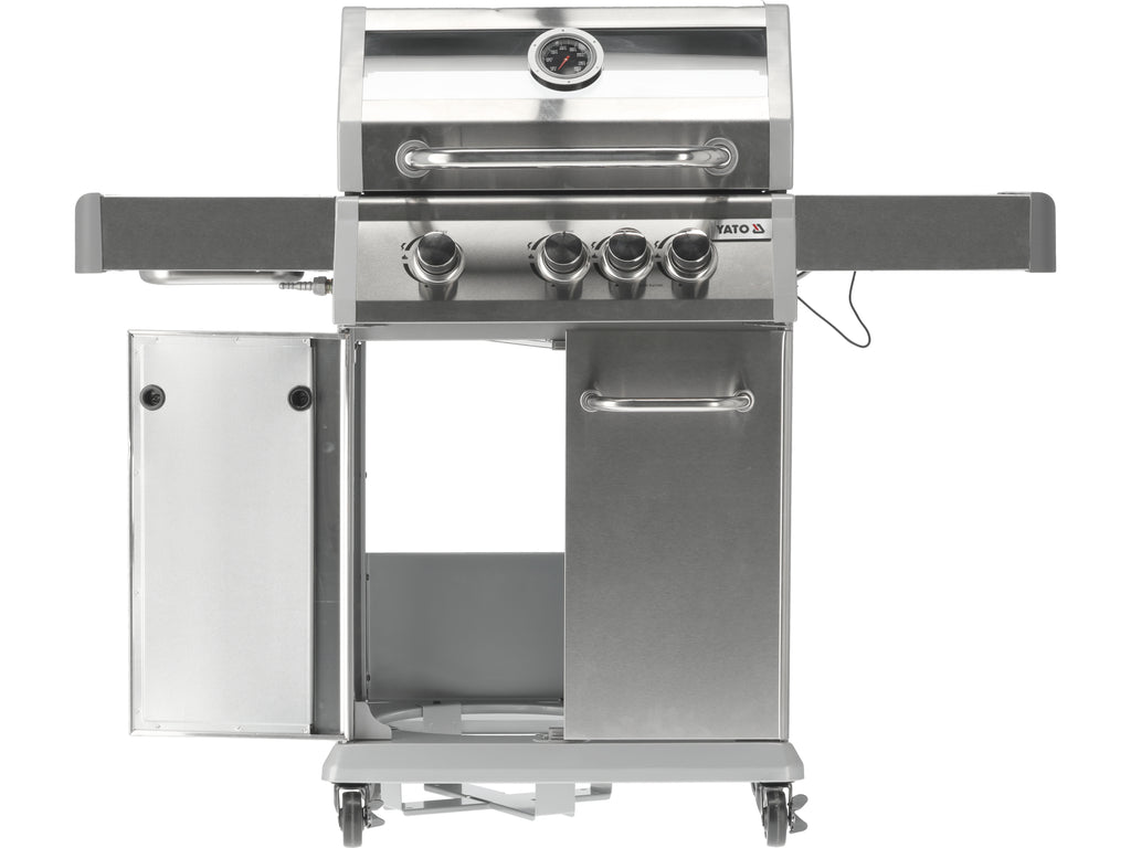 Itami 3+1 Gasgrill, Roestvrij Staal 11,5KW, Met Glas