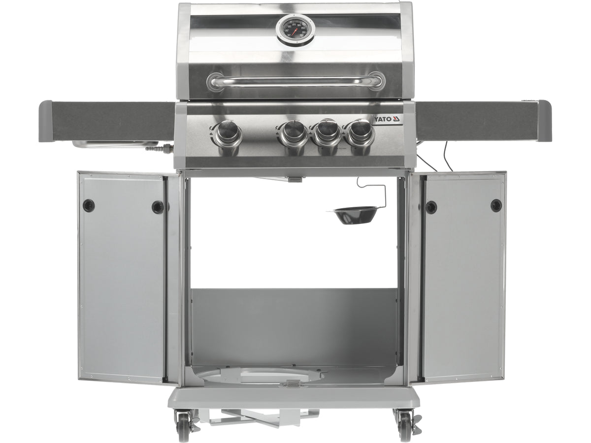 Itami 3+1 Gasgrill, Roestvrij Staal 11,5KW, Met Glas