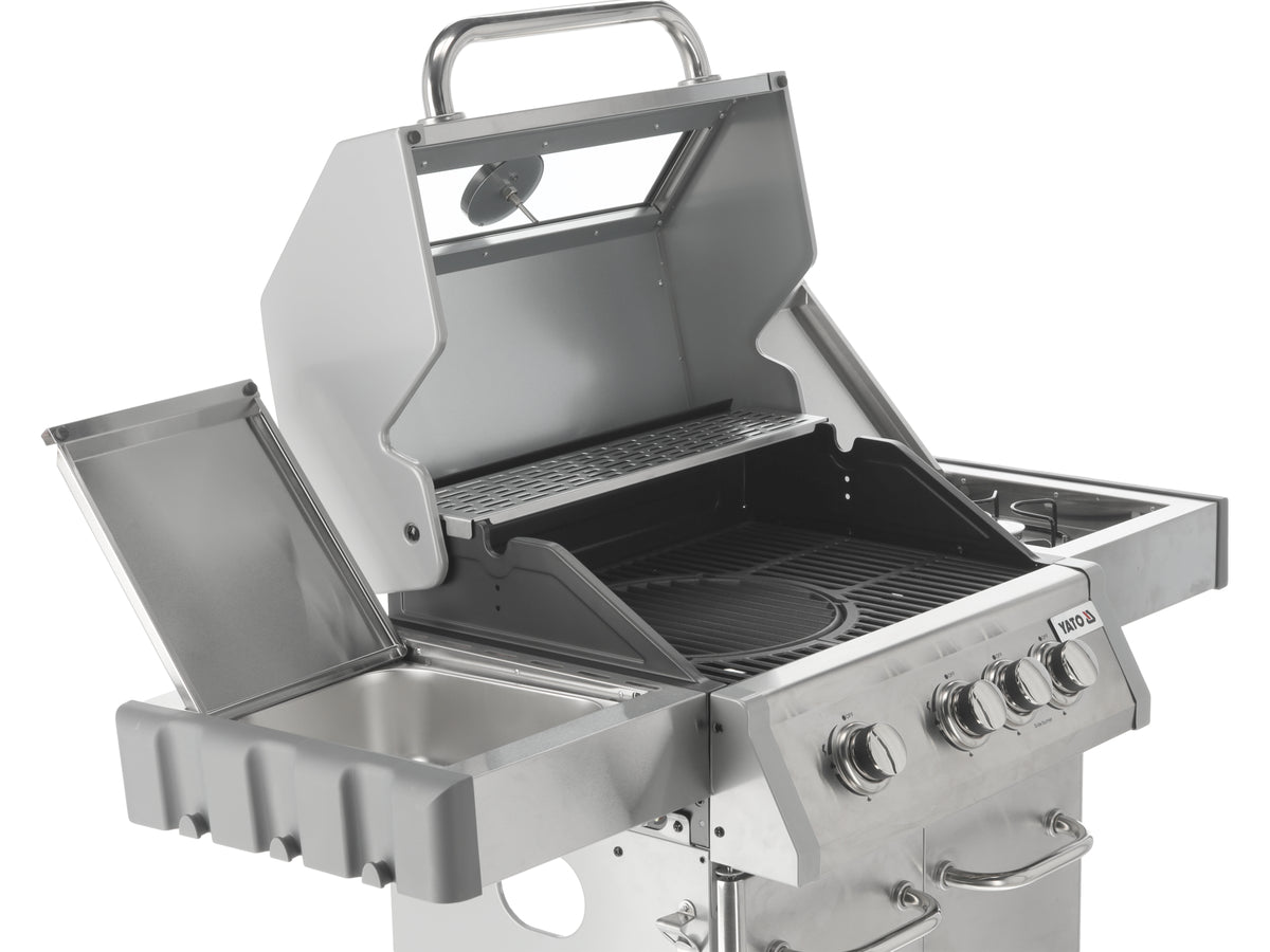 Itami 3+1 Gasgrill, Roestvrij Staal 11,5KW, Met Glas