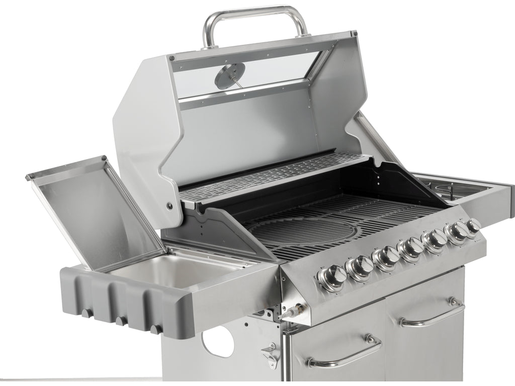 Itami 6+1 Gasgrill, Roestvrij Staal 20,5KW, Met Glas