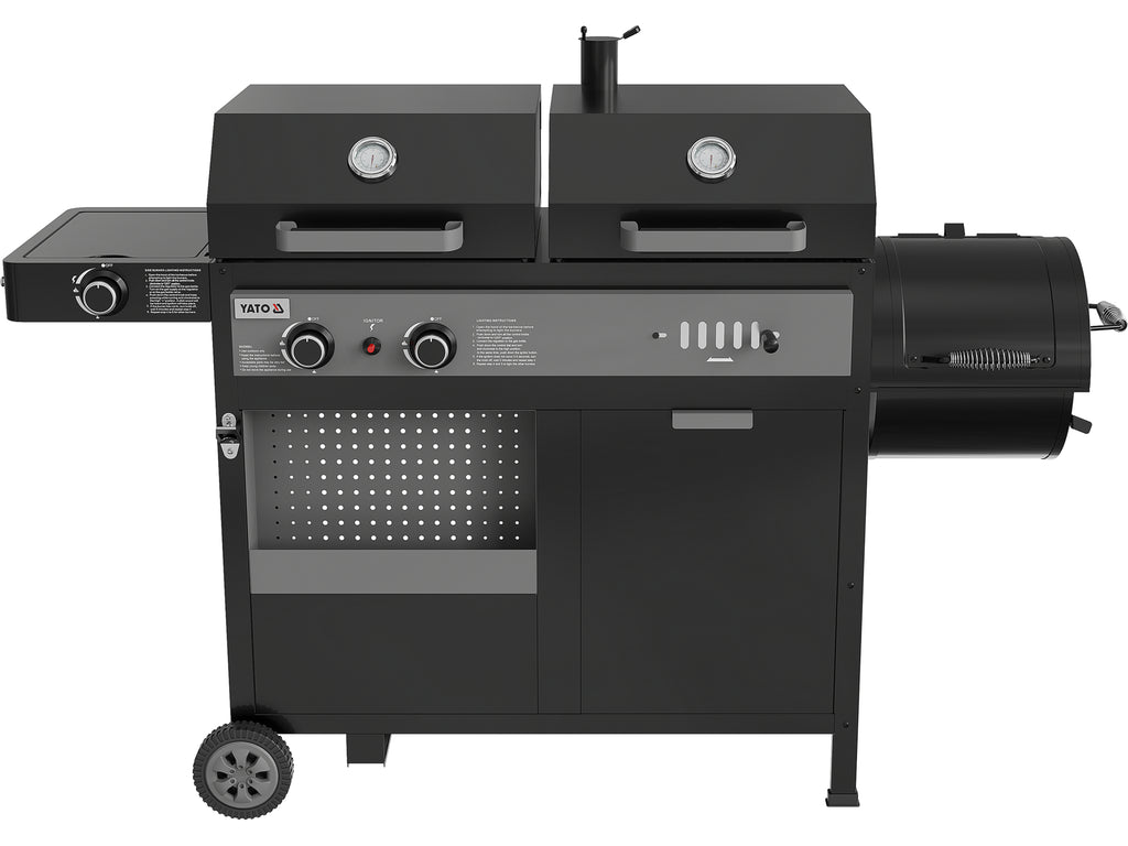 Grill 3W1, Gas + Houtskool + Roker, 8,5KW