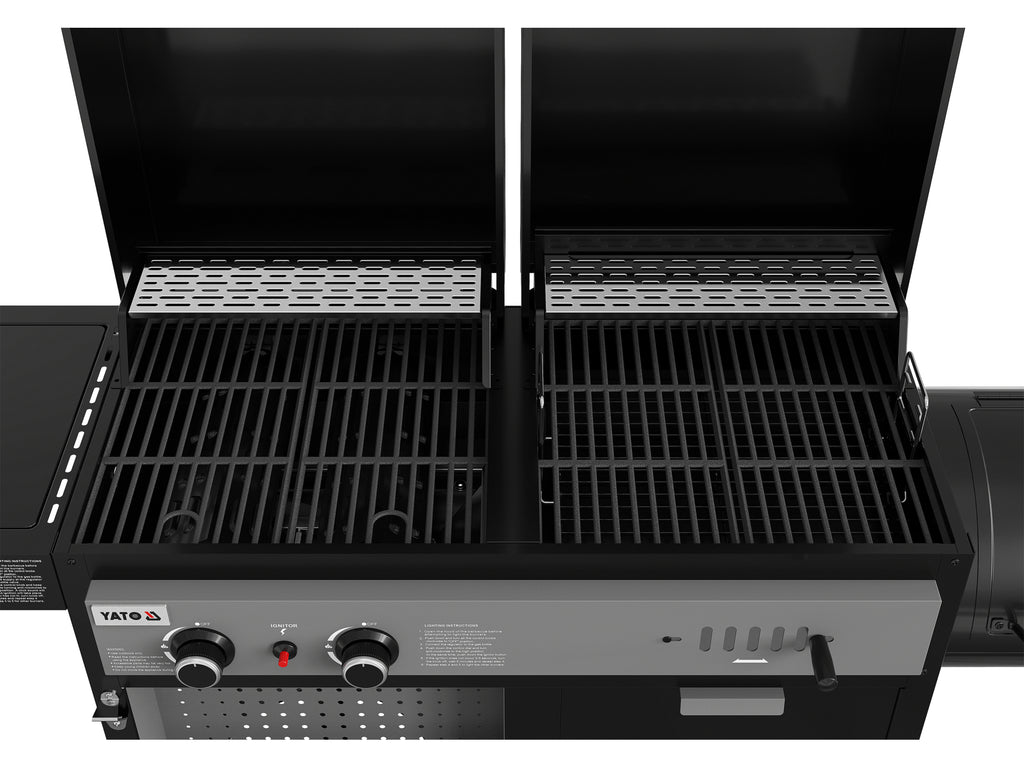 Grill 3W1, Gas + Houtskool + Roker, 8,5KW