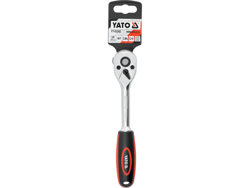 Rechte Ratel Met Platte Handvat 3/8'' 90T