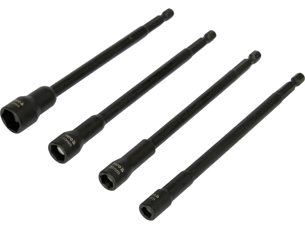 Set Van 1/4" Magnetische Doppen 150MM 4 Stuks