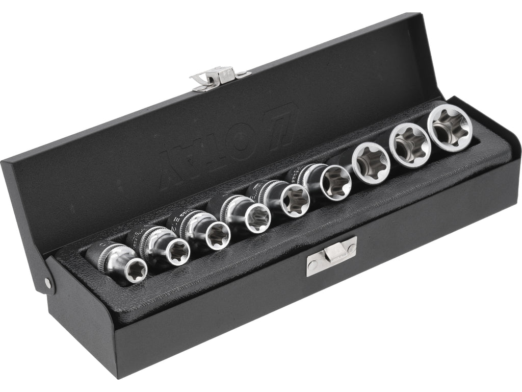 Torx Dopsleutels, Groot E10-E24, Set Van 9