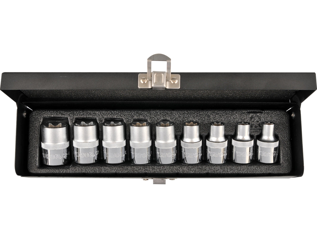 Torx Dopsleutels, Groot E10-E24, Set Van 9