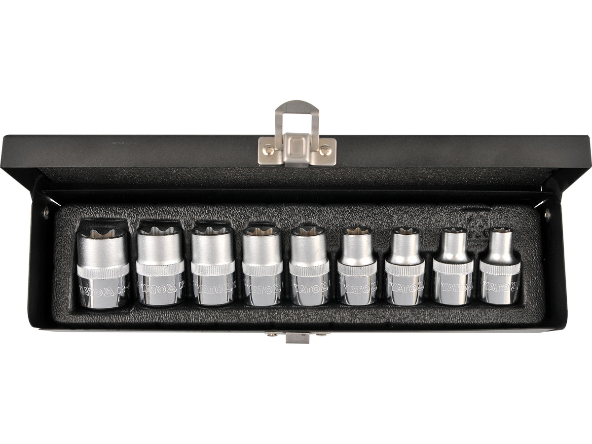 Torx Dopsleutels, Groot E10-E24, Set Van 9