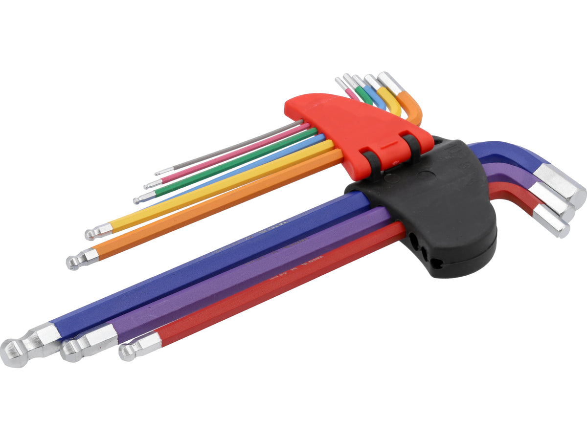 Set Inbussleutels, Kogel 1,5-10MM, 9 Stuks