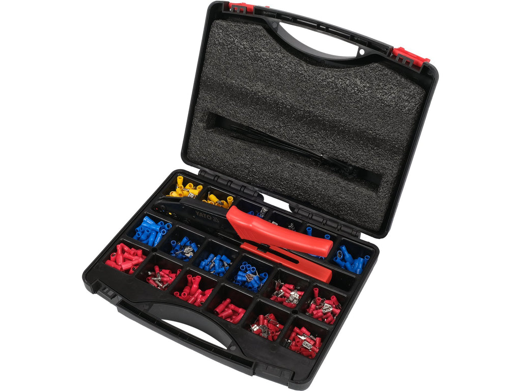 Set Elektrische Connectoren Met Een Krimptool. De Set Bevat 551 Elementen.