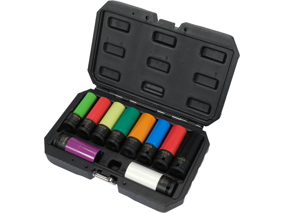 Slagdoppenset Voor Aluminium Wielen. Bevat 10 Stuks. 1/2'' Aandrijving