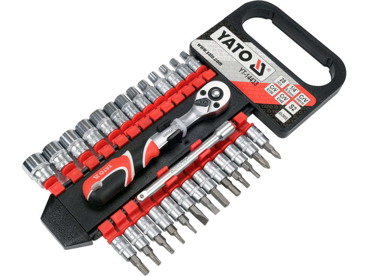 Set Doppen Met Toebehoren 1/4'', 28 Stuks