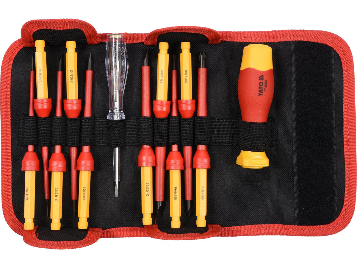 Geïsoleerde Schroevendraaier + Tips Set 12 Stuks. Vde