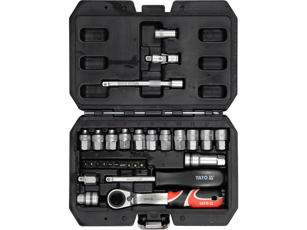 Spline 1/4'' Doorlopende Doppenset Bevat 29 Onderdelen