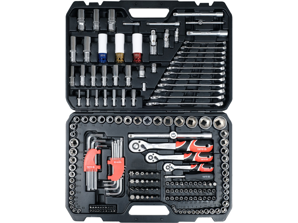 Gereedschapset 1/4'', 3/8'', 1/2'' Set 198 St