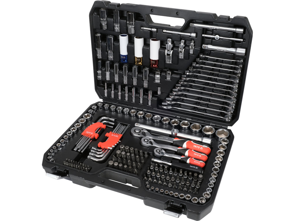Gereedschapset 1/4'', 3/8'', 1/2'' Set 198 St