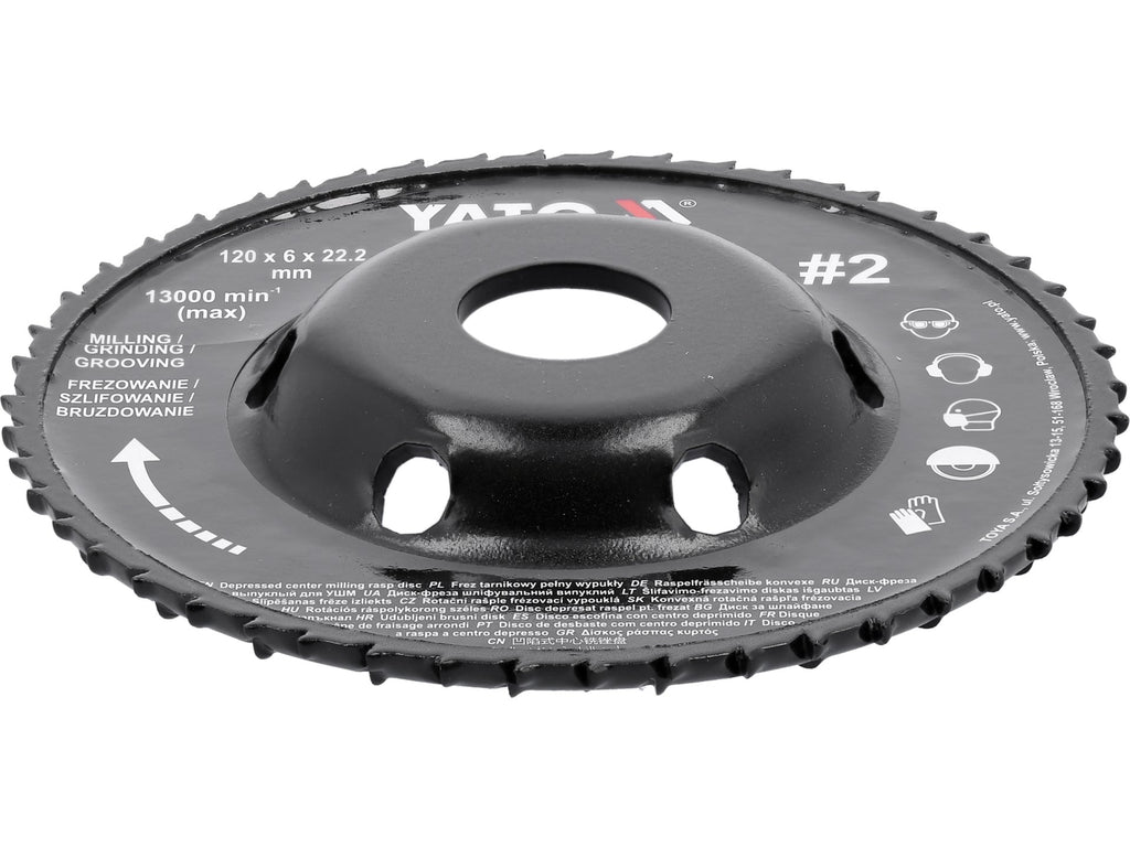 Frees, Volledige Rasp, Convex 120X6 NR.2 Voor Haakse Slijper