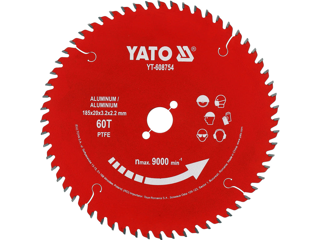 Tct Ptfe Schijf Voor Aluminium 185*20*60T