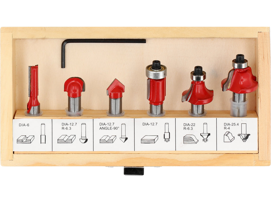 Widi Houtsnijders, Schacht Fi 8 Mm, Set. 6 Stuks