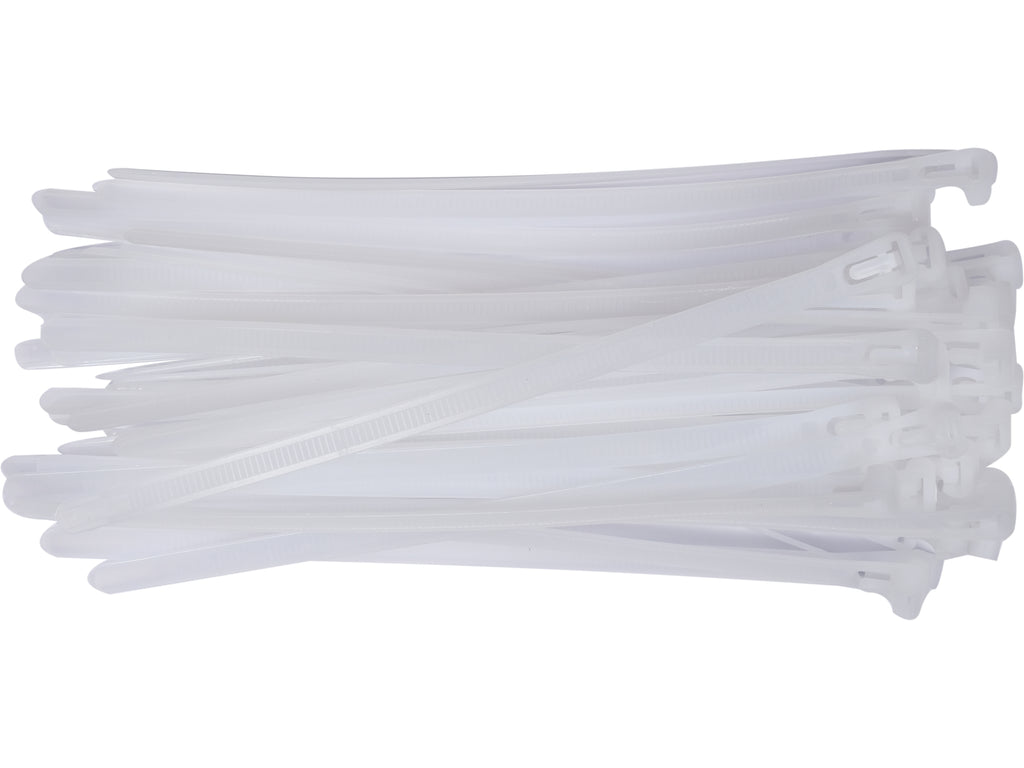 Kunststof Banden, Openbaar, 7,6X200MM, 50 St. Wit