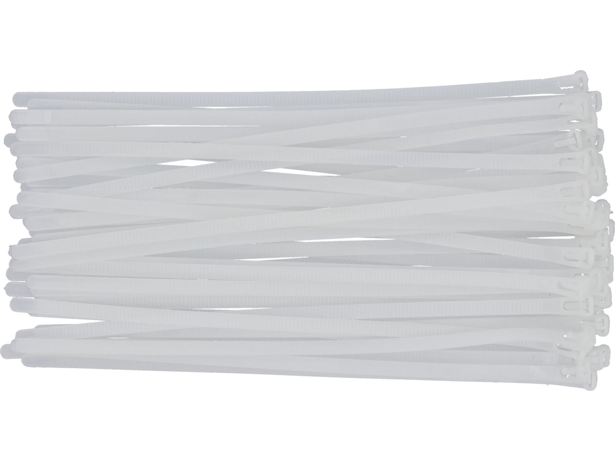 Kunststof Banden, 7,6X300MM, 50 St. Wit