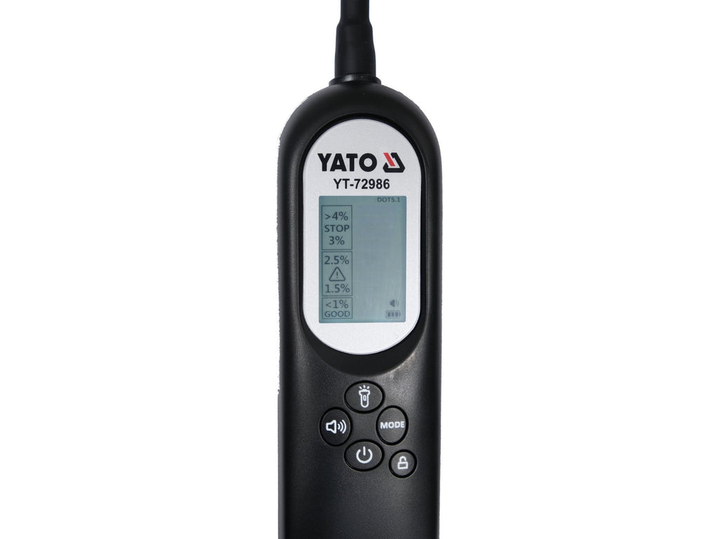 Remvloeistoftester Met Elektronisch Display En Flexibele Sonde. Op Batterijen.