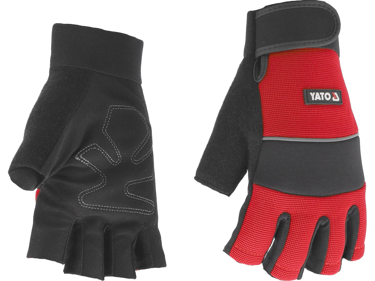 Synthetische Lederen Handschoenen. Vingerloze Fietsformaat. 10