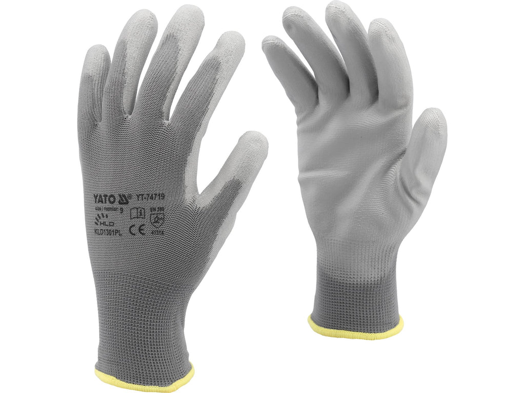 Beschermende Polyester Handschoenen, Pu-Gecoat, Maat 10