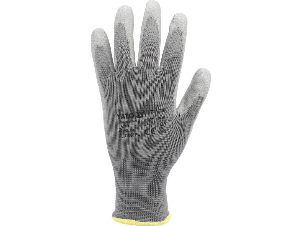 Beschermende Polyester Handschoenen, Pu-Gecoat, Maat 10