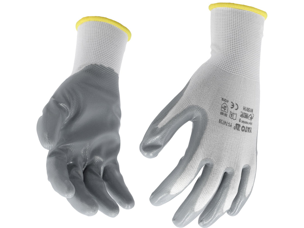 Beschermende Nylon Handschoenen Gecoat Met Oliebestendig Nitriel Maat 10