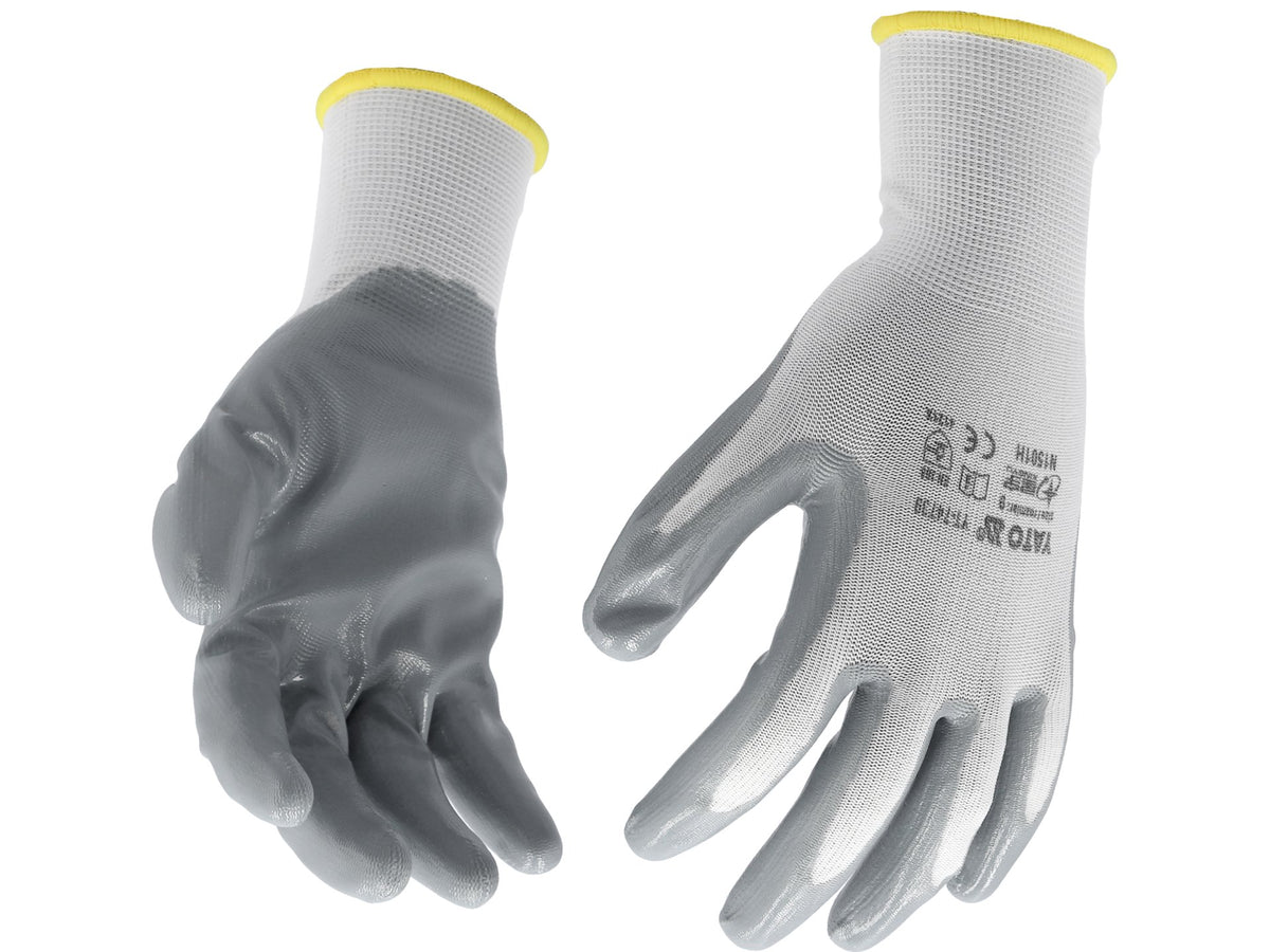 Beschermende Nylon Handschoenen Gecoat Met Oliebestendig Nitriel Maat 10