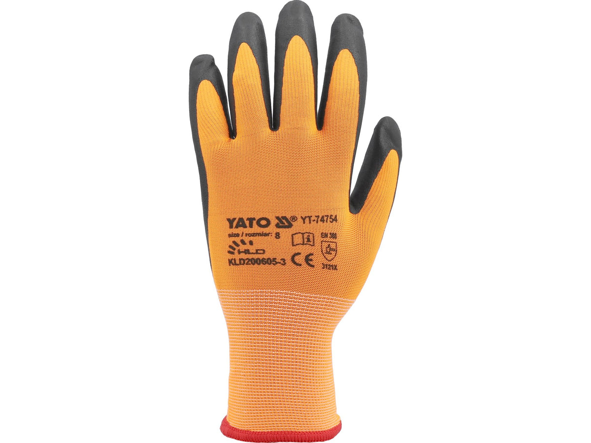 Beschermende Nylon Handschoenen 15G Nitriel Gecoat Met Smartphone Coating Maat 8